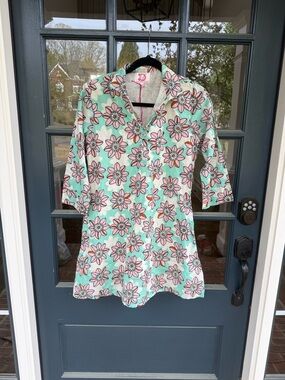 Victoria Dunn Mandarin Collar Shirt Dress